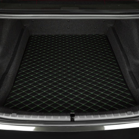 Base Trunk Mat - Black with Green Stitching - BMW