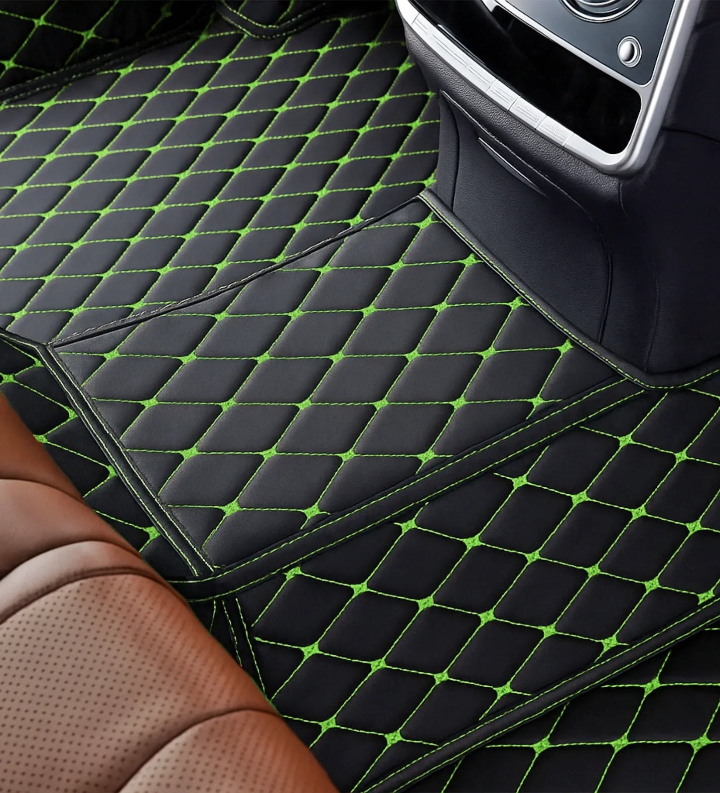 Diamond Series - Black with Green Stitching