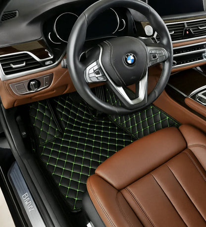 Diamond Series - Black with Green Stitching