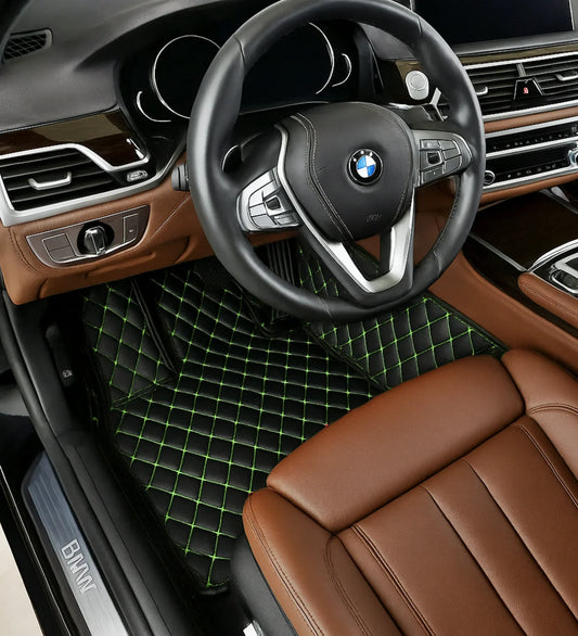 Diamond Series - Black with Green Stitching