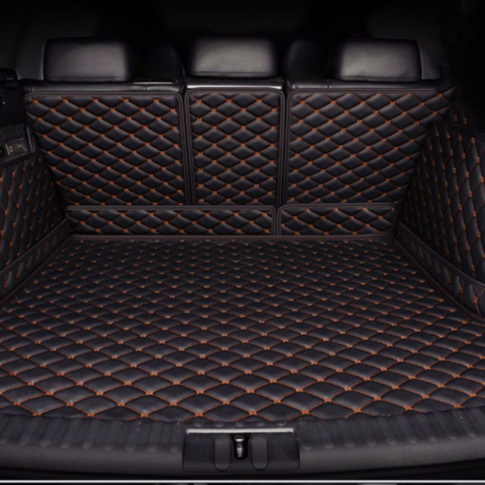 3D Trunk Mat - Black with Orange Stitching