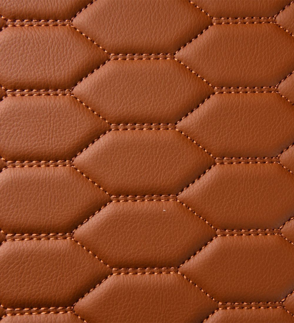 Honeycomb Series - Brown with Beige Stitching