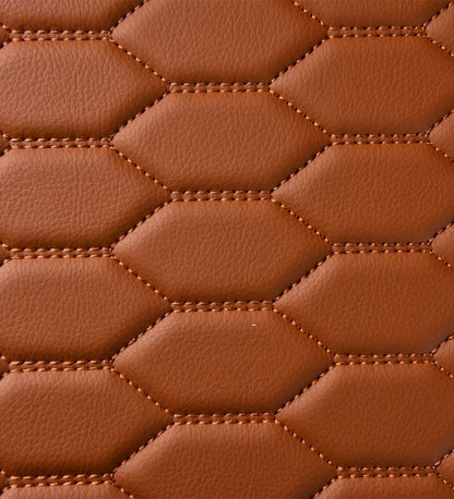 Honeycomb Series - Brown with Beige Stitching