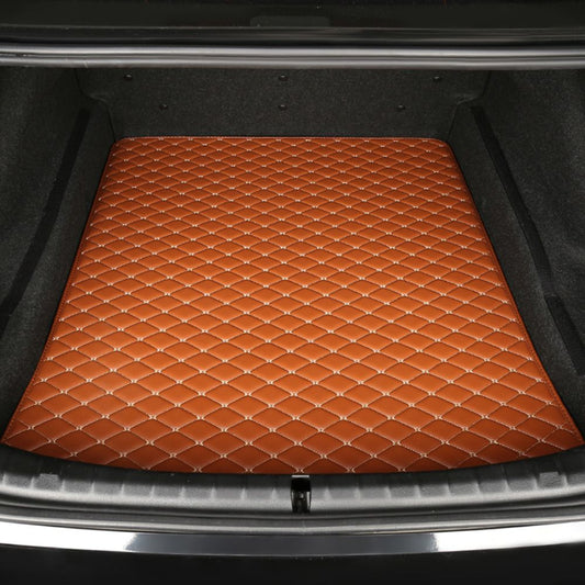 Base Trunk Mat - Brown with Beige Stitching - Audi