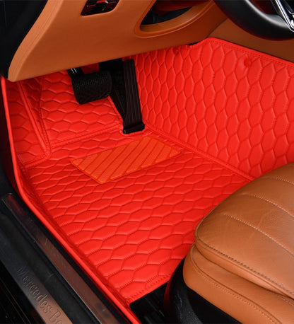 Honeycomb Series - Red with Beige Stitching