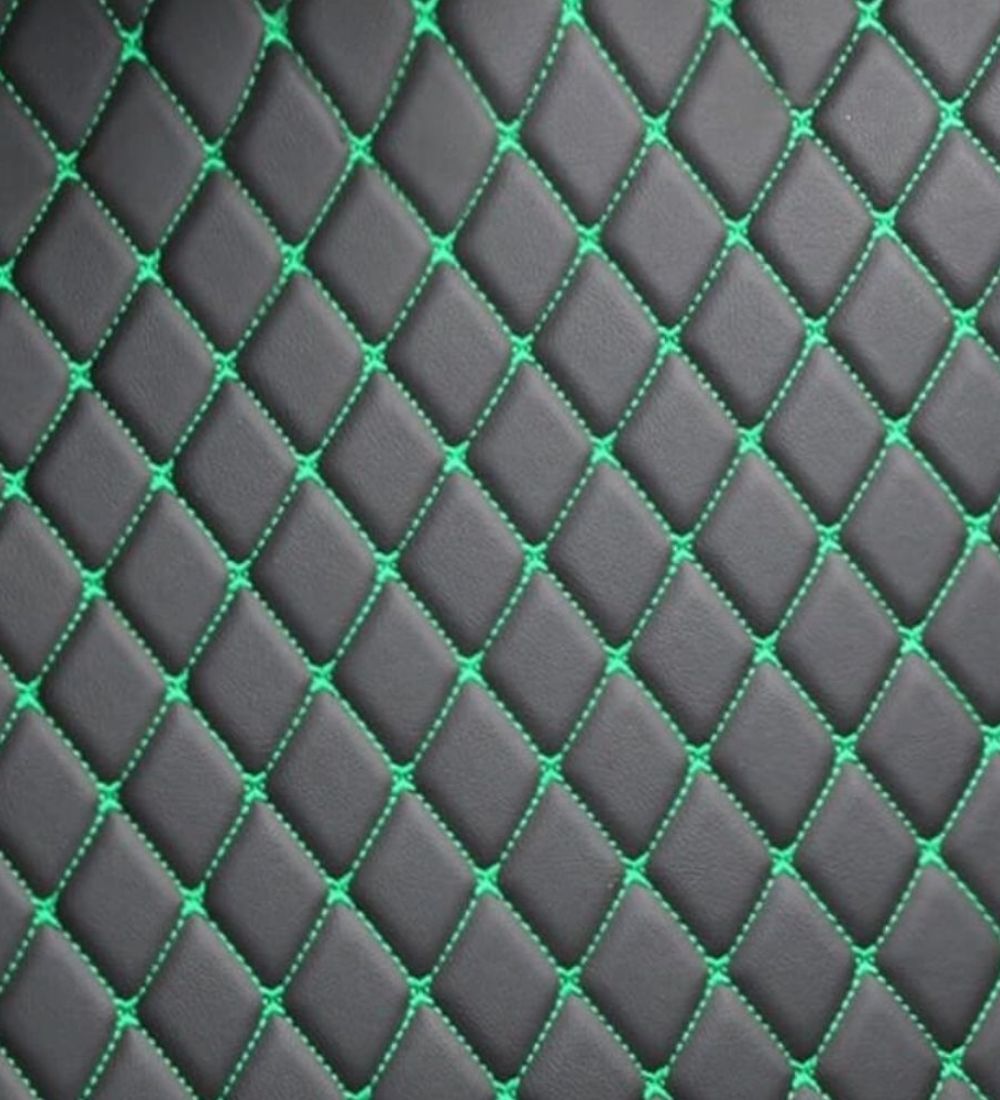 Diamond Series - Black with Green Stitching